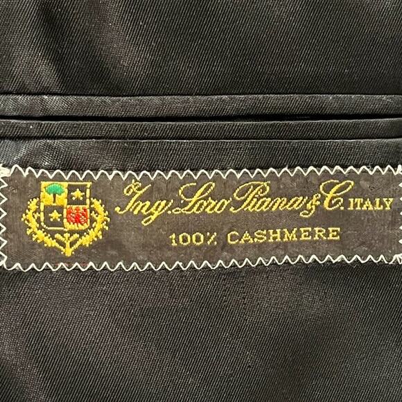 VTG LORO PIANA Pure Cashmere Houndstooth Blazer Suit Jacket SZ 44 - Picture 7 of 12